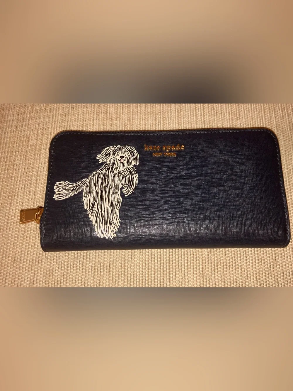 NWOT KATE SPADE SHAGGY EMBOSSED ZIP AROUND CONTINENTAL WALLET - NEVER USED